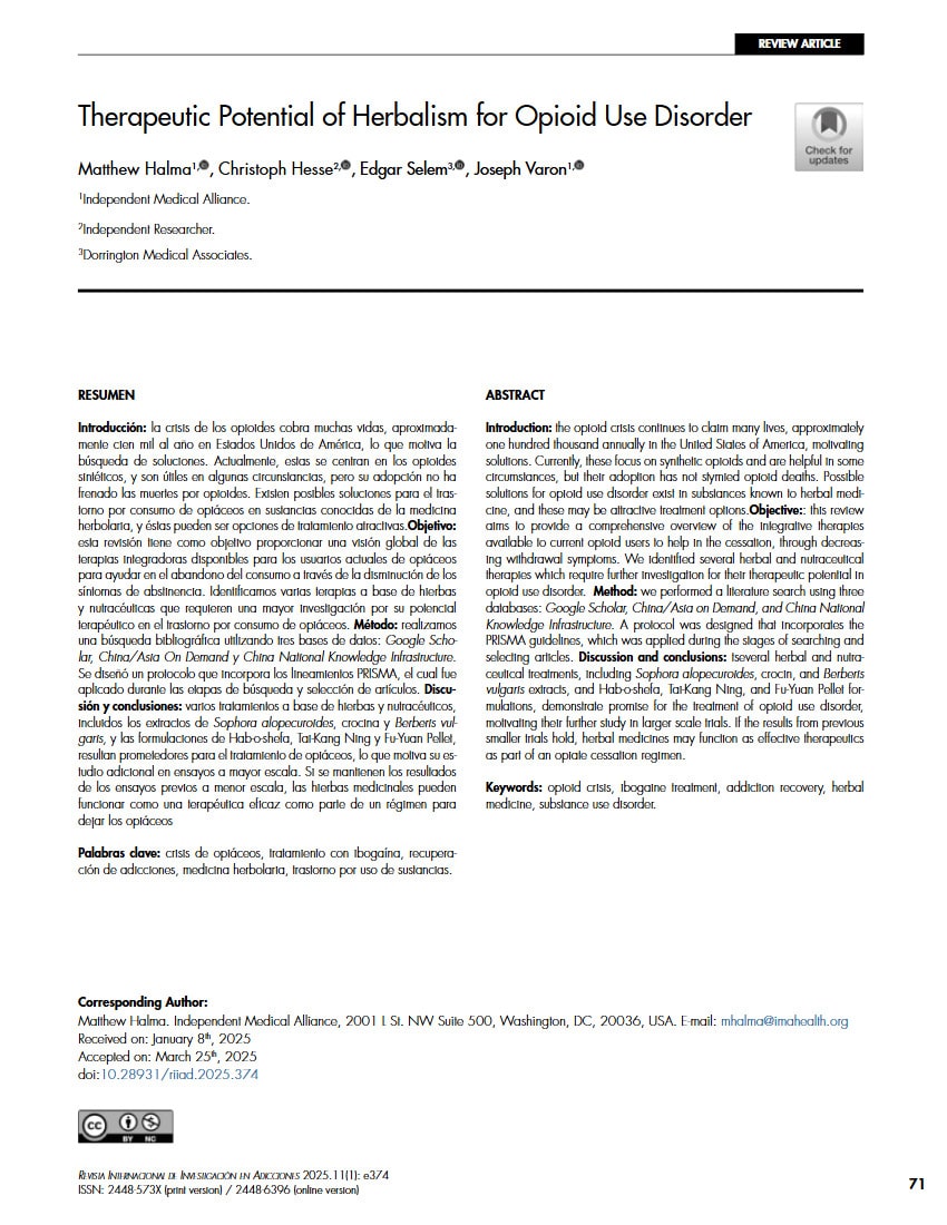 therapeutic potential of herbalism for opioid use disorder