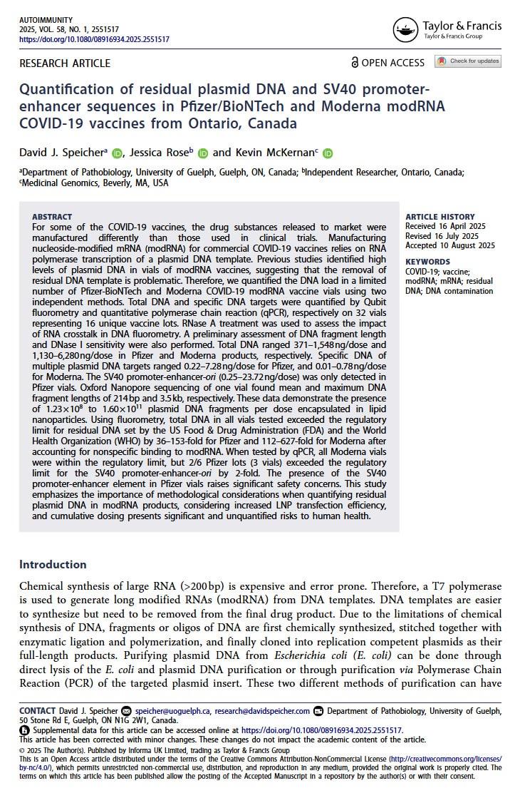 quantifications of residual plasmid dna and sv40 promoter enhancer in covid 19 vaccines quantifications of residual plasmid dna and sv40 promoter enhancer in covid 19 vaccines