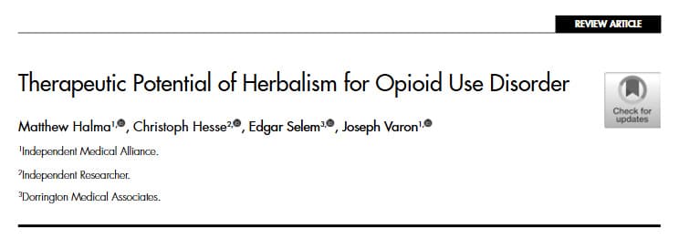 Therapeutic Potential of Herbalism for Opioid Use Disorder