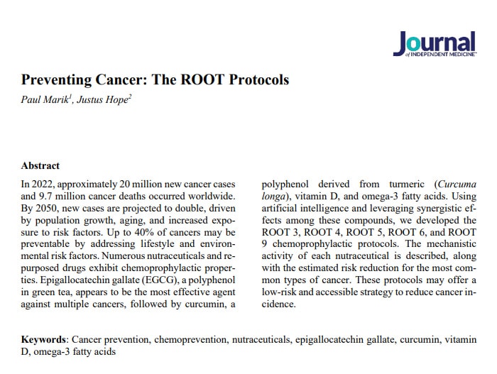 root protocol cancer prevention journal