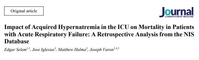 Impact of acquired hypernatremia in the ICU on mortality