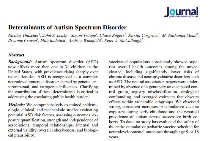 Determinants of Autism Spectrum Disorder - Journal of Independent Medicine