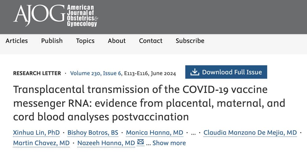 Lin et al., Transplacental transmission of the COVID-19 vaccine messenger RNA