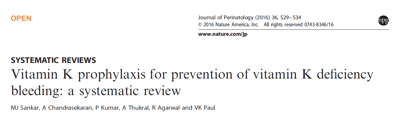 Vitamin K prophylaxis in newborns study
