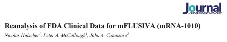 Reanalysis of FDA Clinical Data for mFLUSIVA (mRNA-1010) - Journal of Independent Medicine