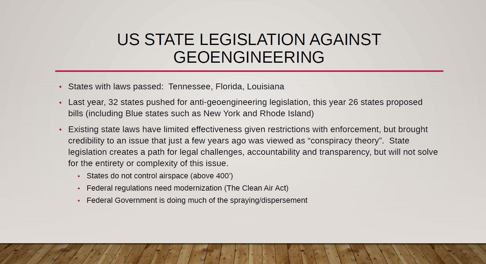 U.S. State Legislation Against Geoengineering